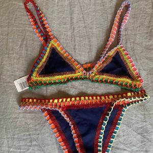 Kiini Bikini Top & Bottom NWT LARGE colorful